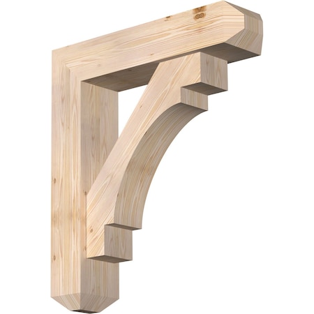 Ekena Millwork Merced Craftsman Smooth Bracket w/ Offset Brace, Douglas Fir, 7 1/2"W x 32"D x 36"H BKT0806X32X36MRC04SDF
